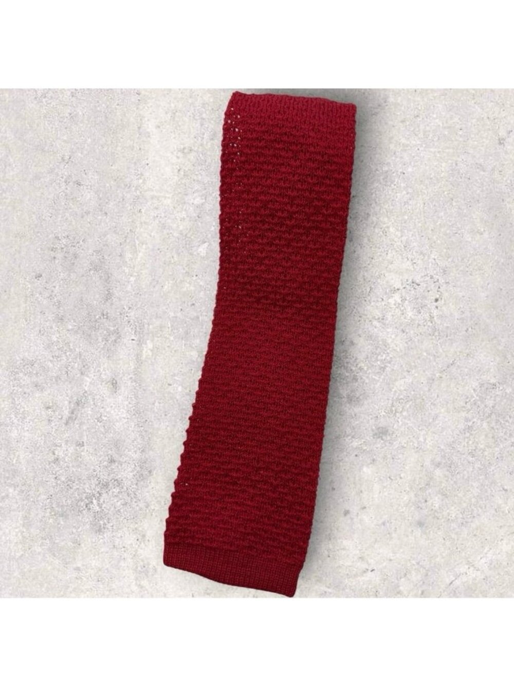 HATHAWAY Wool Knit Tie USA Solid Red W:3" EUC